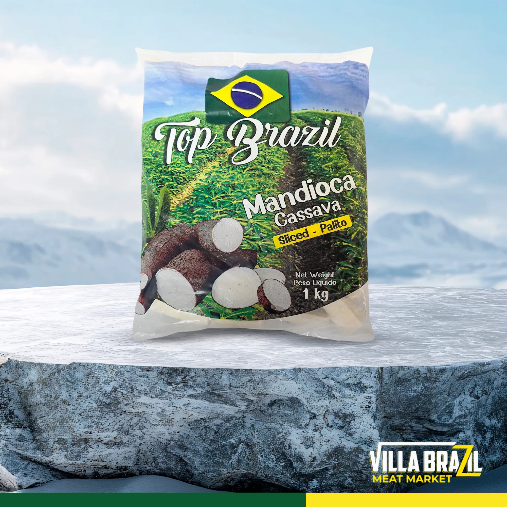 Mandioca Congelada Top Brazil - Fatiada pcs 1kg